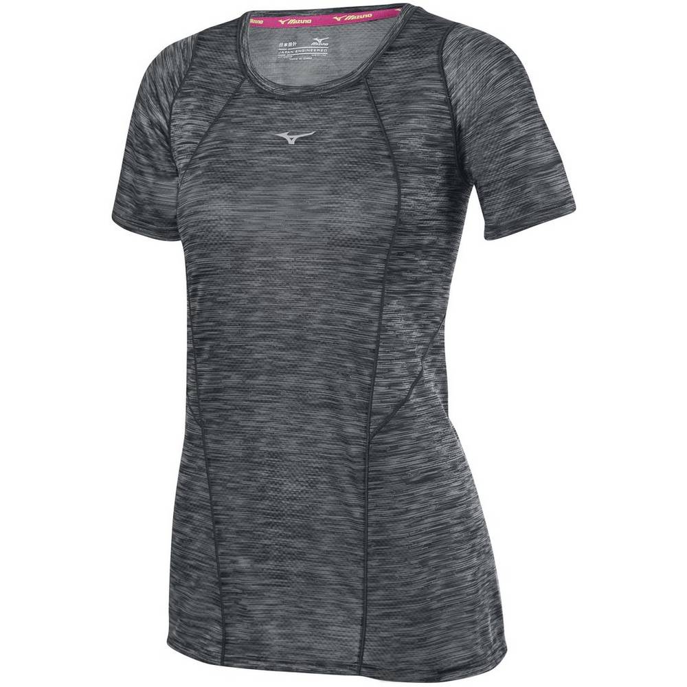 Damske Tričko Mizuno Alpha Vent Bezecke Čierne Vypredaj SPTI02738